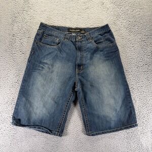Jordan Craig Shorts Mens 35 Blue Cotton Denim‎ Bermuda Faded Summer Travel Baggy